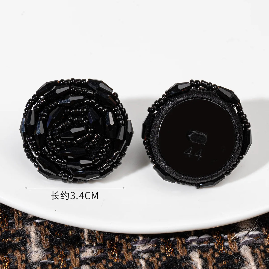 Aqoe 34/39mm Black Bead Button - 3 PC