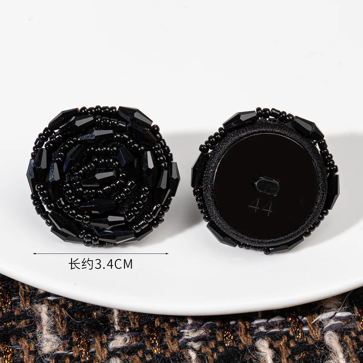 Aqoe 34/39mm Black Bead Button - 3 PC