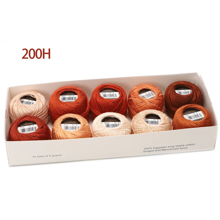 12 Roll / 100% Egyptian Cotton Crochet Thread Set