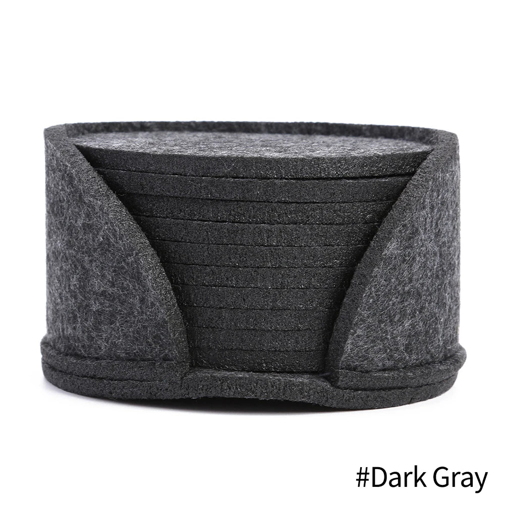 11pcs Round Felt Coaster Dining Table Protector Heat Resistant Pad