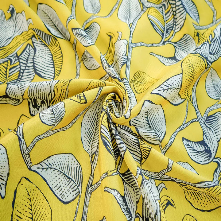 Ulsama Flower Printed Yarn Dyed Jacquard Fabric