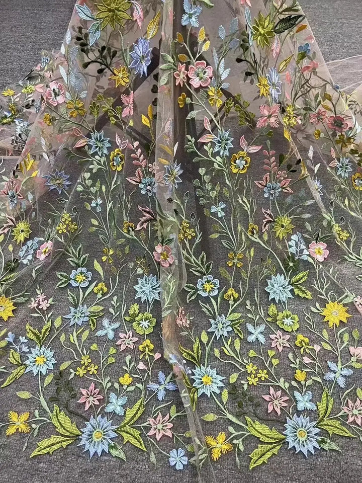 Cora Embroidered Tulle Lace Fabric