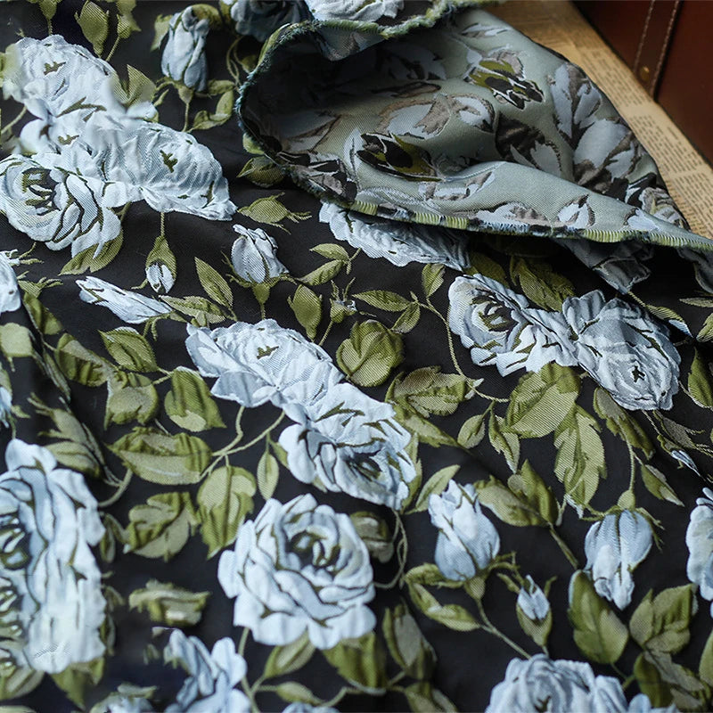 Zinga 3D Large Flower Yarn Dyed Jacquard Fabric