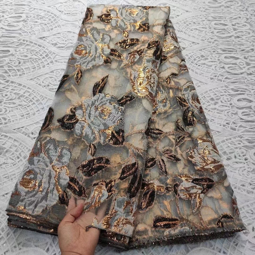 5 YARDS / 5 COLORS / Semi Sheer Watercolor Floral Viscose Jacquard Brocade Woven Fashion Jacket Dress Fabric