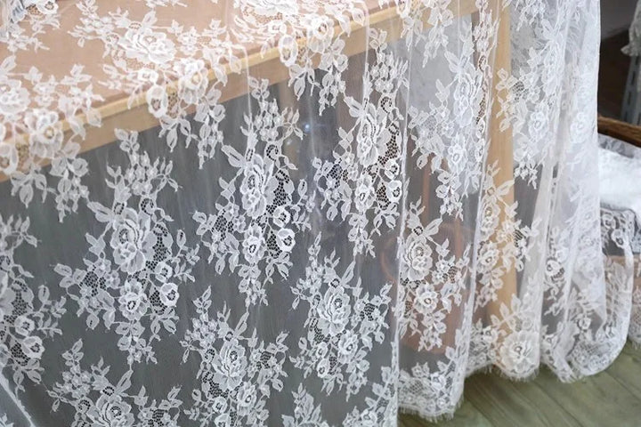 3 YARDS / 2 Colors / Lustrelle Embroidered Eyelash Lace