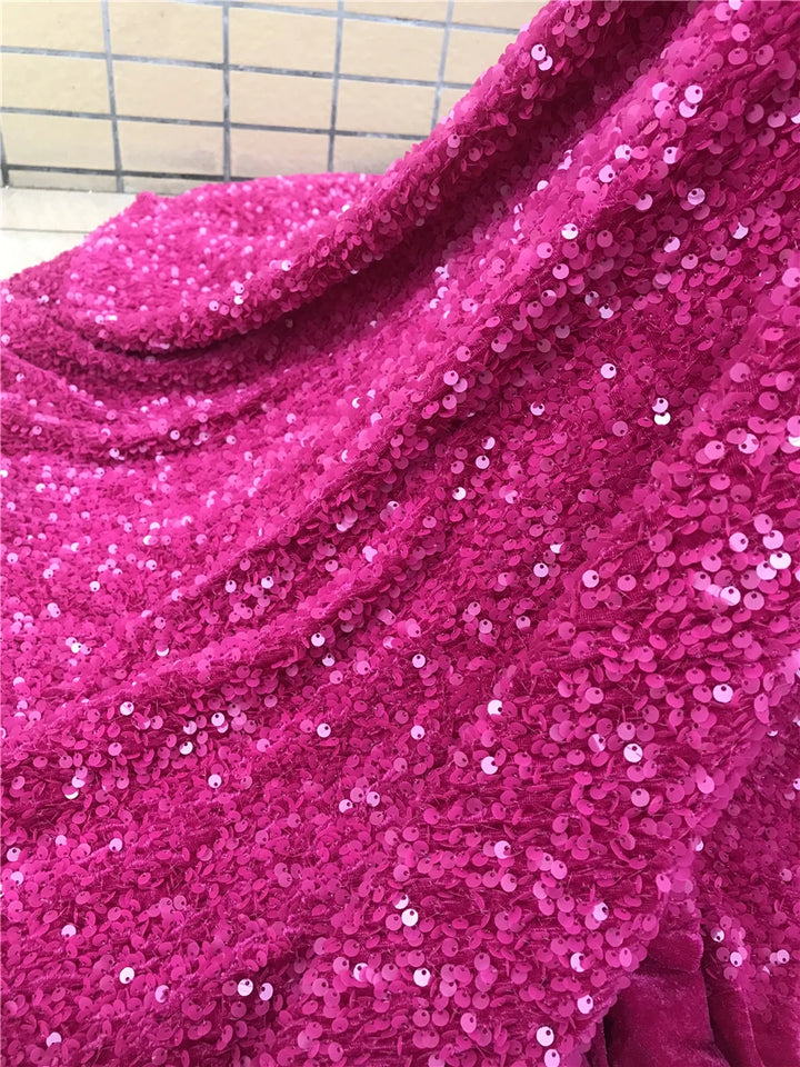 5 YARDS / Kissema Allover Sequin Beaded Embroidery Tulle Mesh Lace Dress Fabric