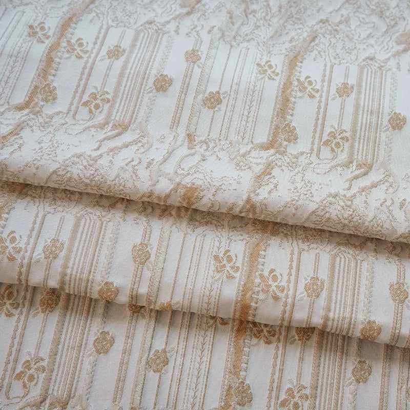 Chekos Crushed Taupe Woven Jacquard Fabric