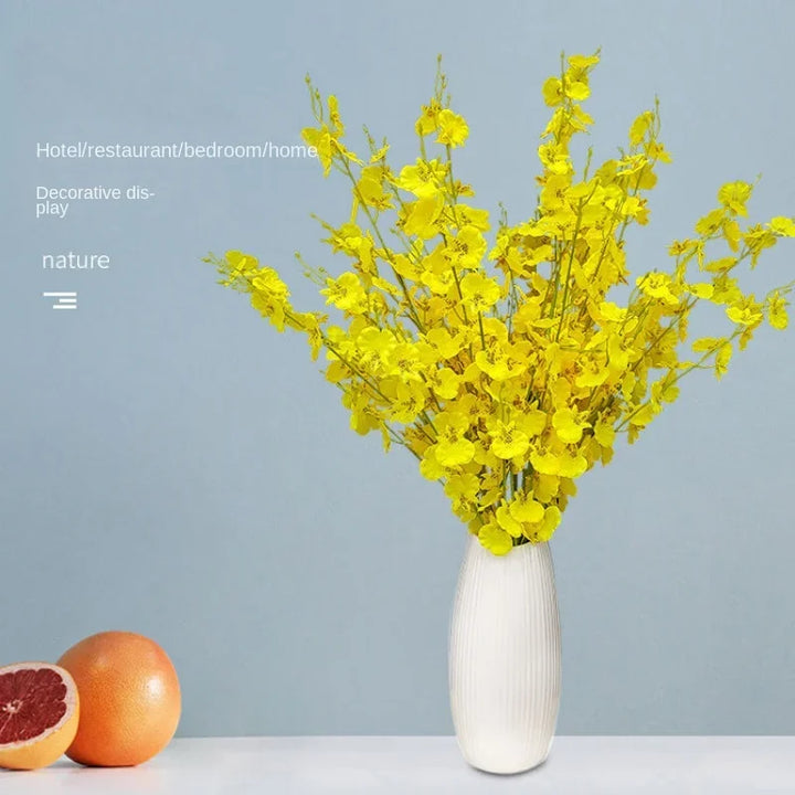 Aura 38 inch Artificial Dancing Orchid Yellow Fake Flower