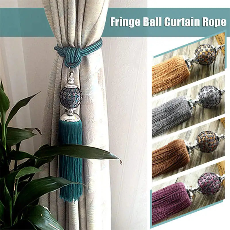 2 PC Eloure Curtain Tassel Fringe Tiebacks