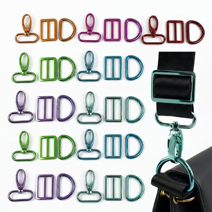 2 SET / 20-38mm Metal Buckles D Ring Lobster Buckle Set