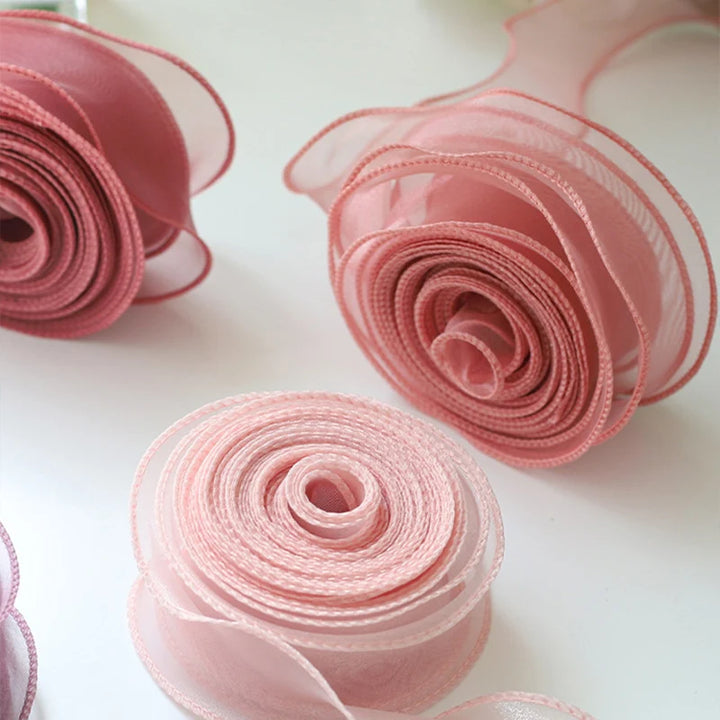 10 Yards / Sheer Chiffon Organza Ribbon Roll