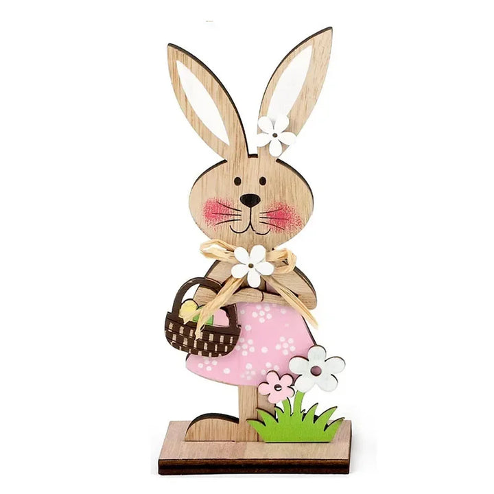 Wooden Easter Standing Rabbit Home Decor