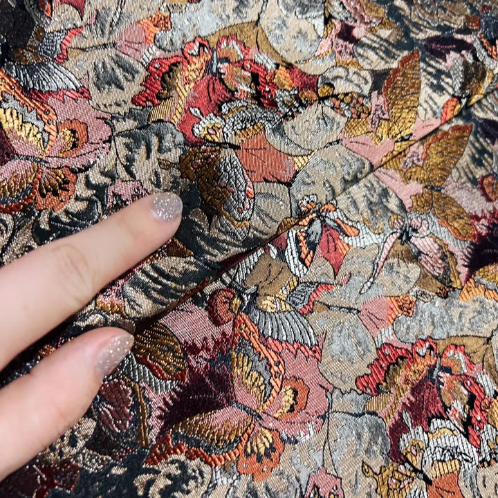 Lendor Leaf Butterfly Woven Brocade Fabric