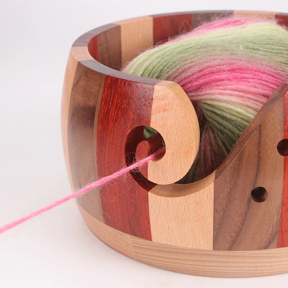 Wooden Yarn Holder Bowl