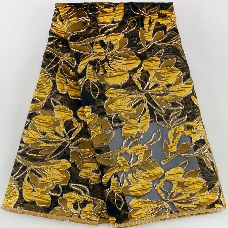 5 YARDS / 11 COLORS / Contrasting Sheer Floral Viscose Jacquard Brocade Woven Fashion Jacket Dress Fabric