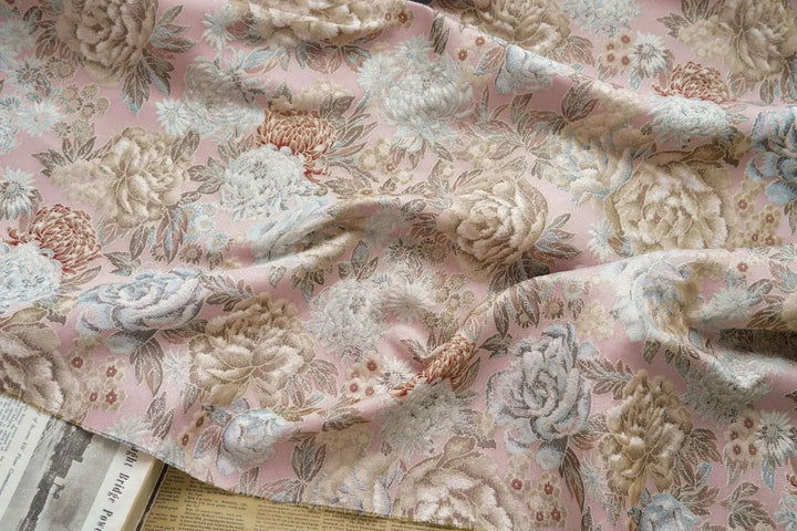 Minon Large Flower Thick Yarn Dyed Jacquard Fabric