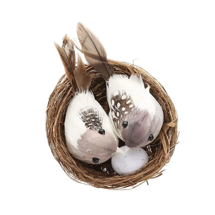 Easter Home Decor Birds with Rattan Nest Dolls