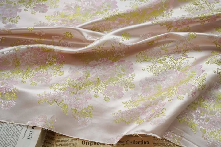 Bertrand Peony Flower Woven Brocade Jacquard Fabric