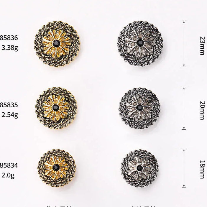 6 PC / Derek Rhinestone Buttons – Classic Modern Fabrics