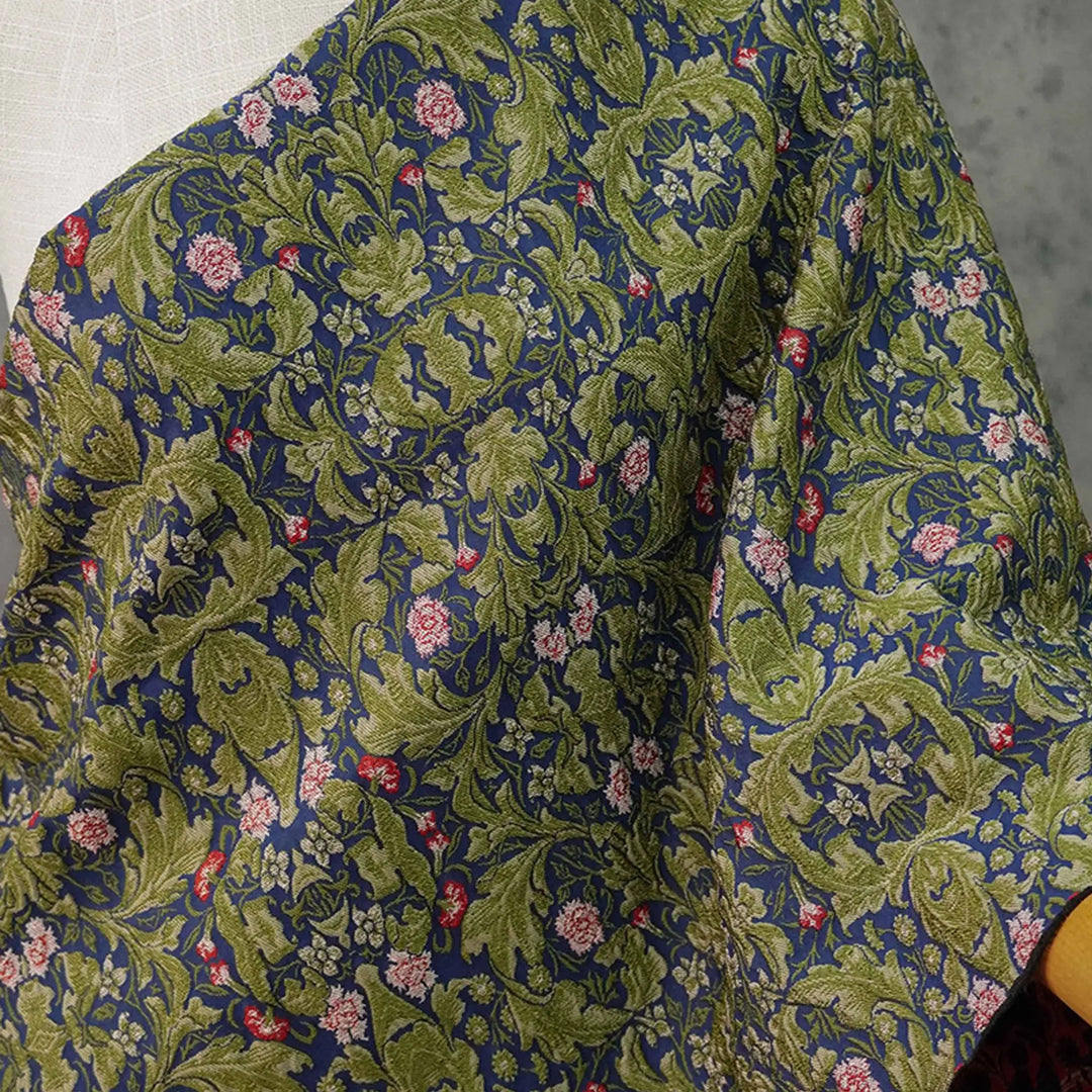 Pinots Dark Green Embossed Jacquard Fabric