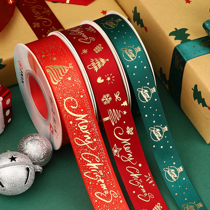 5 Yards / Polyester Printed Christmas Decoration Ribbon