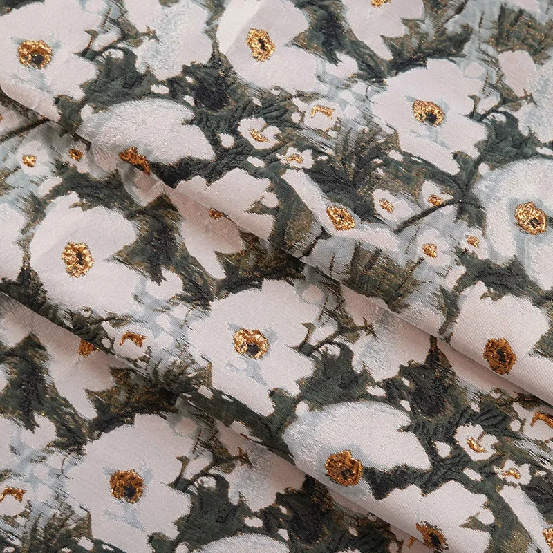 Mito Ink Style Flower Yarn Dyed Jacquard