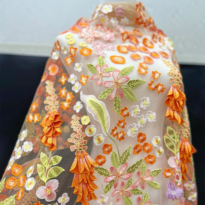 Auro Embroidered Tulle Lace Fabric