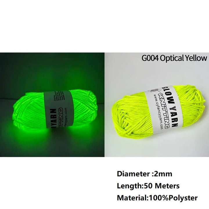 2mm 4mm Luminous Yarn Glow in the Dark Yarn