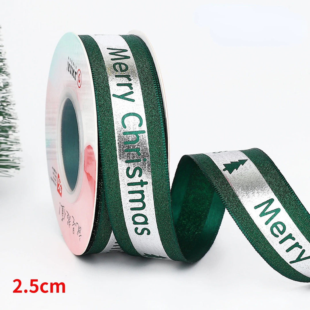 5 Yards / Polyester Printed Christmas Decoration Ribbon