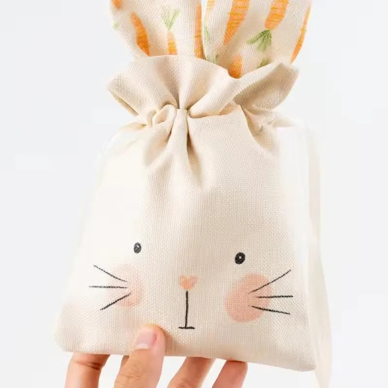 Rabbit Easter Burlap Gift Bags