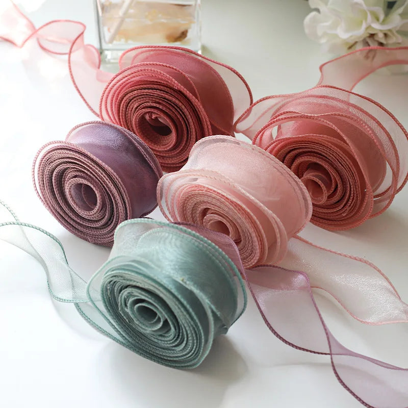 10 Yards / Sheer Chiffon Organza Ribbon Roll