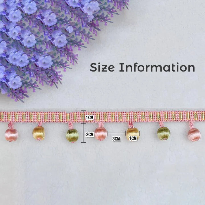 Tolore Pompom Beaded Fringe Trim