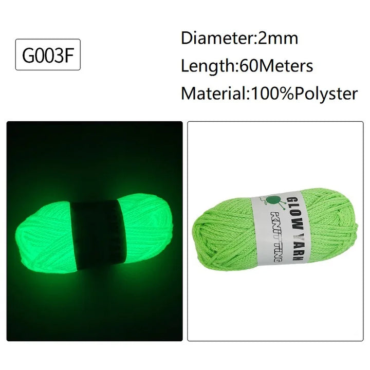 2mm 4mm Luminous Yarn Glow in the Dark Yarn