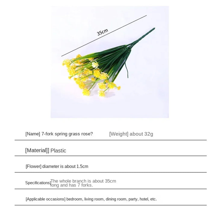 Nuvola 7 Head Artificial Spring Grass Roses