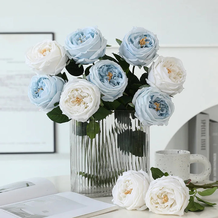 5 PC /  Tea Rose Branch Fake Flower Bundle