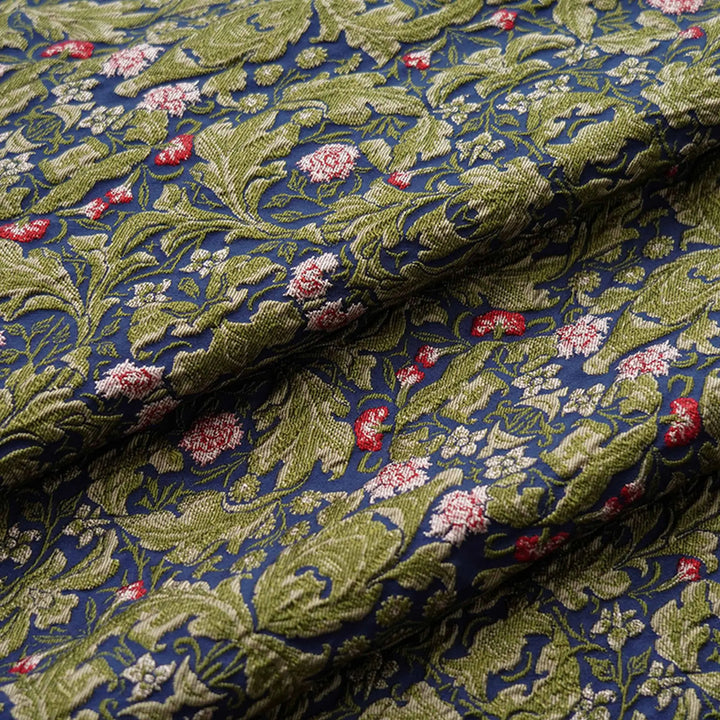 Pinots Dark Green Embossed Jacquard Fabric