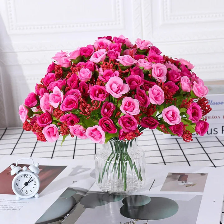 Zora 7 Fork Spring Color 21 Head Diamond Artificial Rose Flower