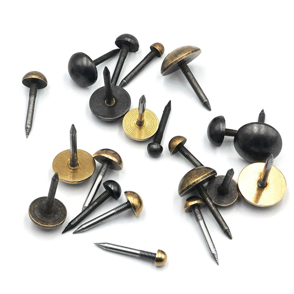 Round Dome Solid Brass Upholstery Nails