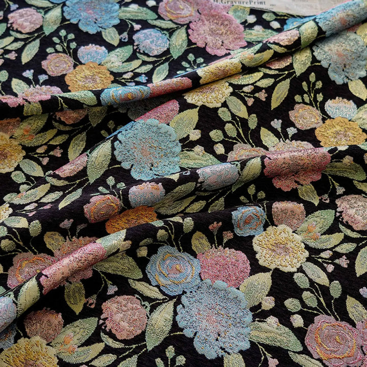 Cakanta Thick Gold Silk Large Flower Jacquard Fabric