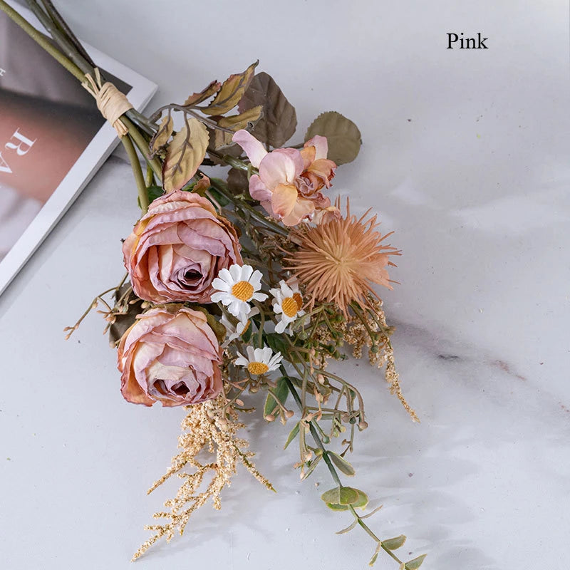 Elowen 16 Inch Artificial Rose Bud Hand-tied Bouquet