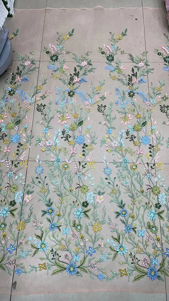 Cora Embroidered Tulle Lace Fabric