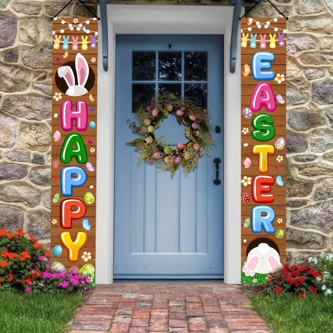 Happy Easter Bunny Friends Door Banner / 2PC