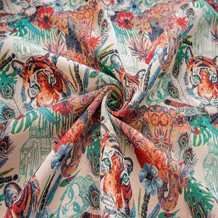 Lionel Tiger Pattern Yarn Dyed Chenille Fabric