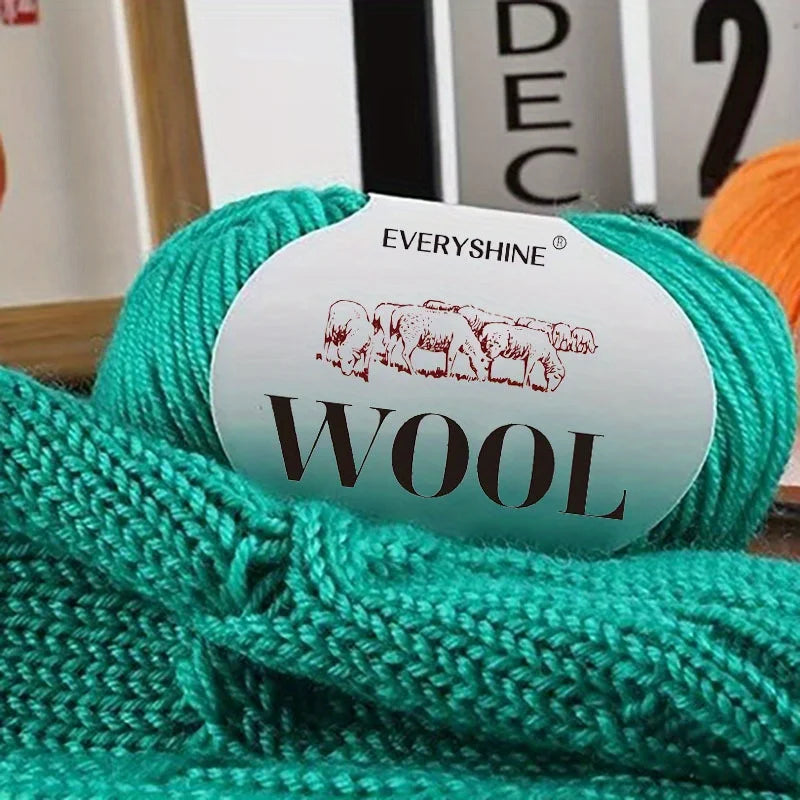 10-Pack Wool Blend Yarn Medium-Fine 80% Wool 20% Polyester