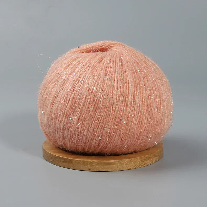 50g Lace  Mohair Yarn with Sequins