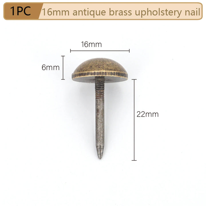 Round Dome Solid Brass Upholstery Nails