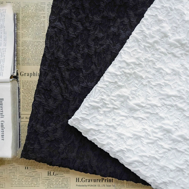 Dupino Black White 3D Jacquard Fabric