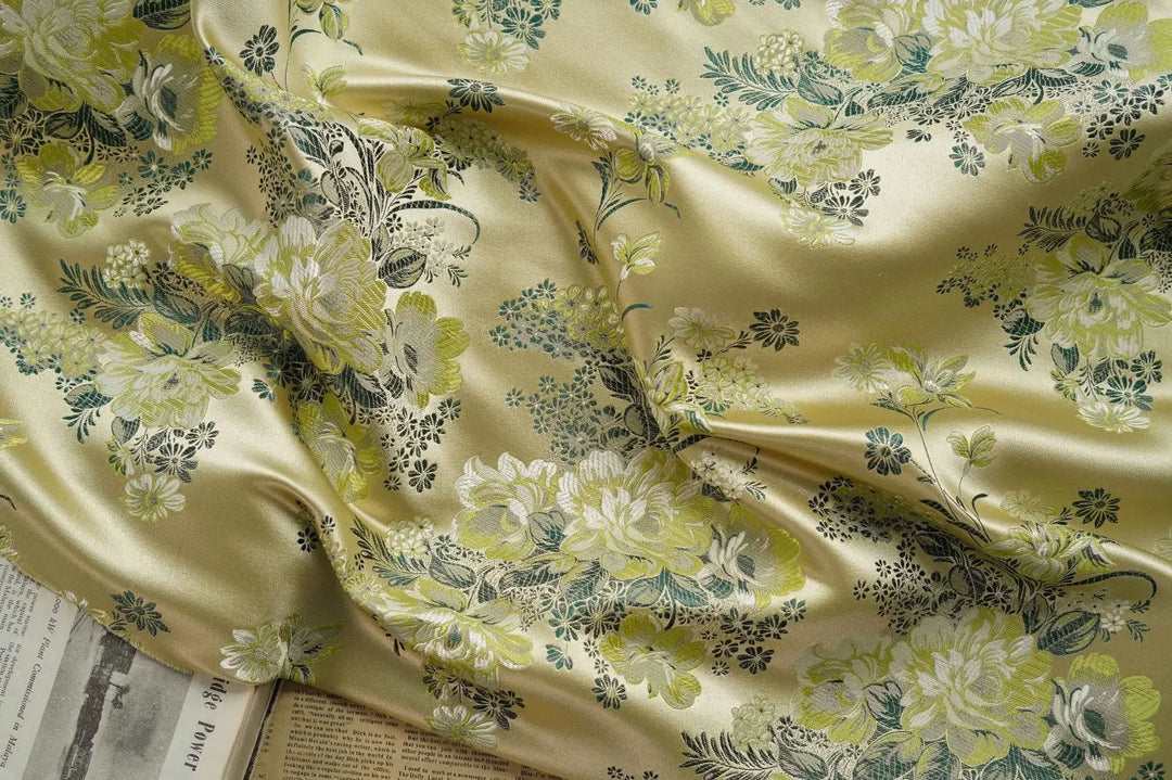 Bertrand Peony Flower Woven Brocade Jacquard Fabric