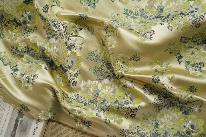 Bertrand Peony Flower Woven Brocade Jacquard Fabric