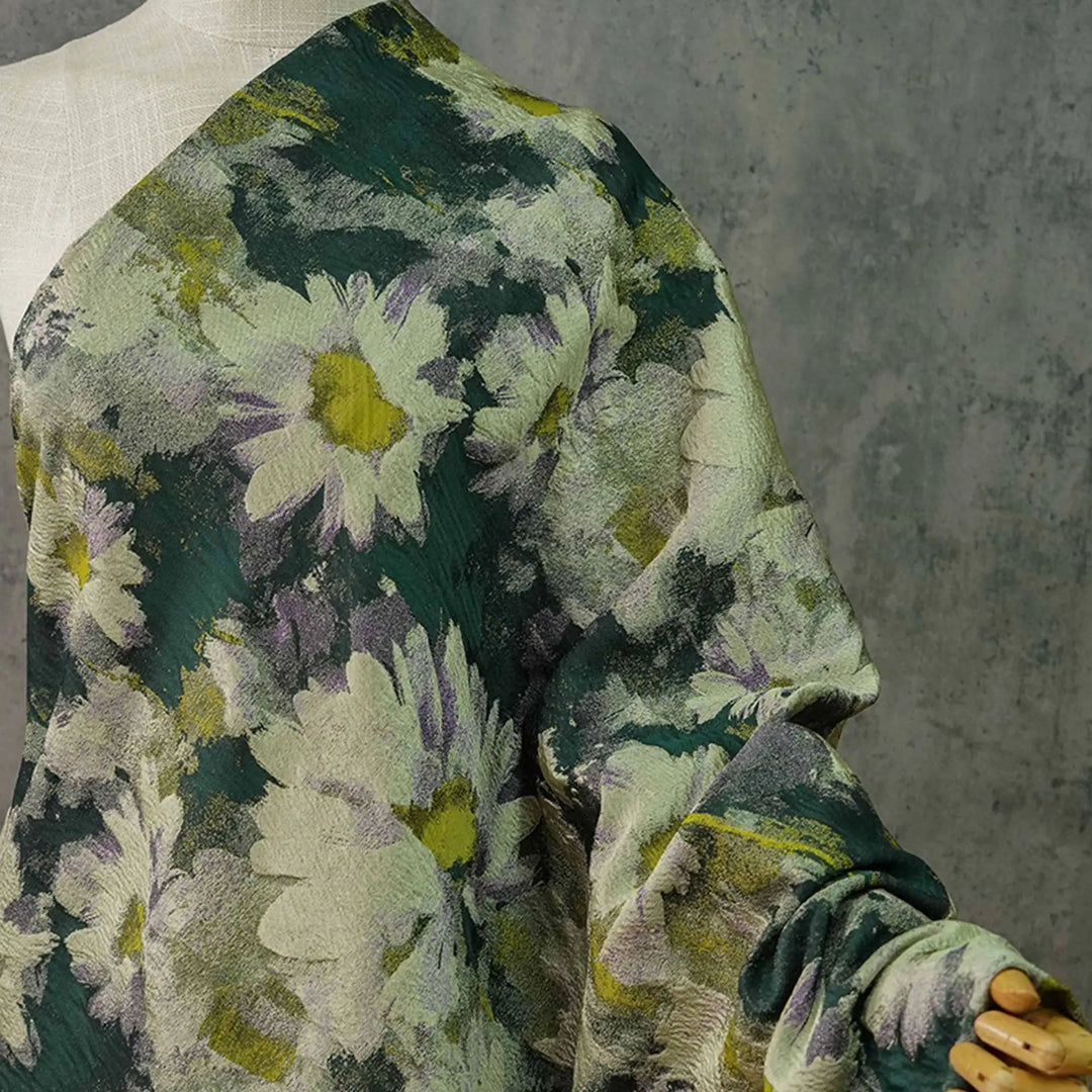 Findel Oil Painting Style Flower Yarn Dyed Jacquard Fabric